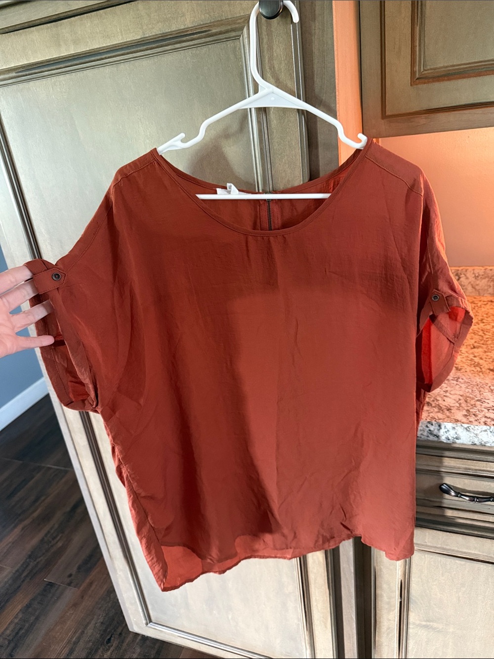 Maurices Burnt Orange Short Sleeve Blouse